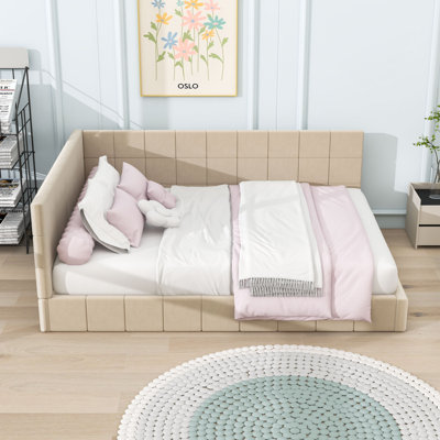 Upholstered Full Wood Daybed with Center Support