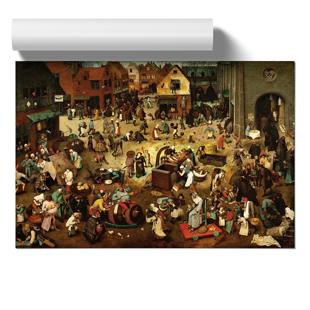 The Fight Between Carnival and Lent by Pieter Bruegel The Elder - Frameless Print