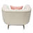 Venus Cream Fabric Chair W/ Contrasting Pillows & Gold Finished Metal Base-33485357