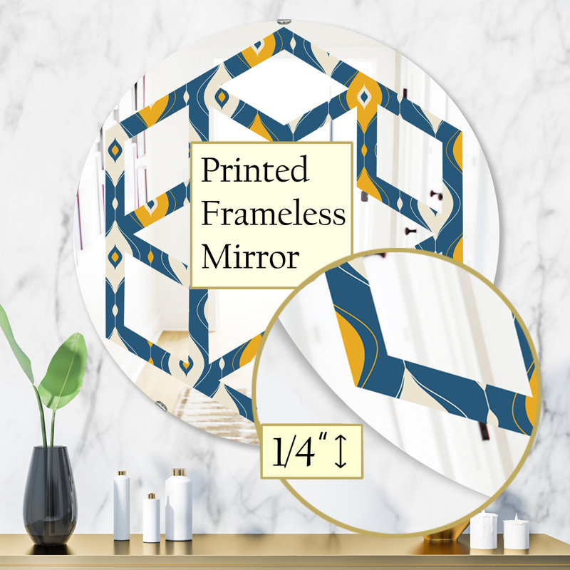 Miroir mural éclectique abstrait, 31,5 po x 31,5 po