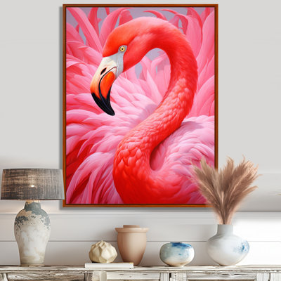 Pink Flamingo Haven - Flamingo Framed Canvas Print Wall Art
