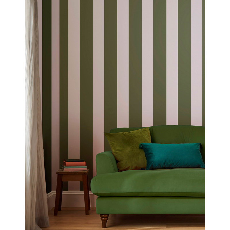 Joules Harborough Stripe Wallpaper, Green
