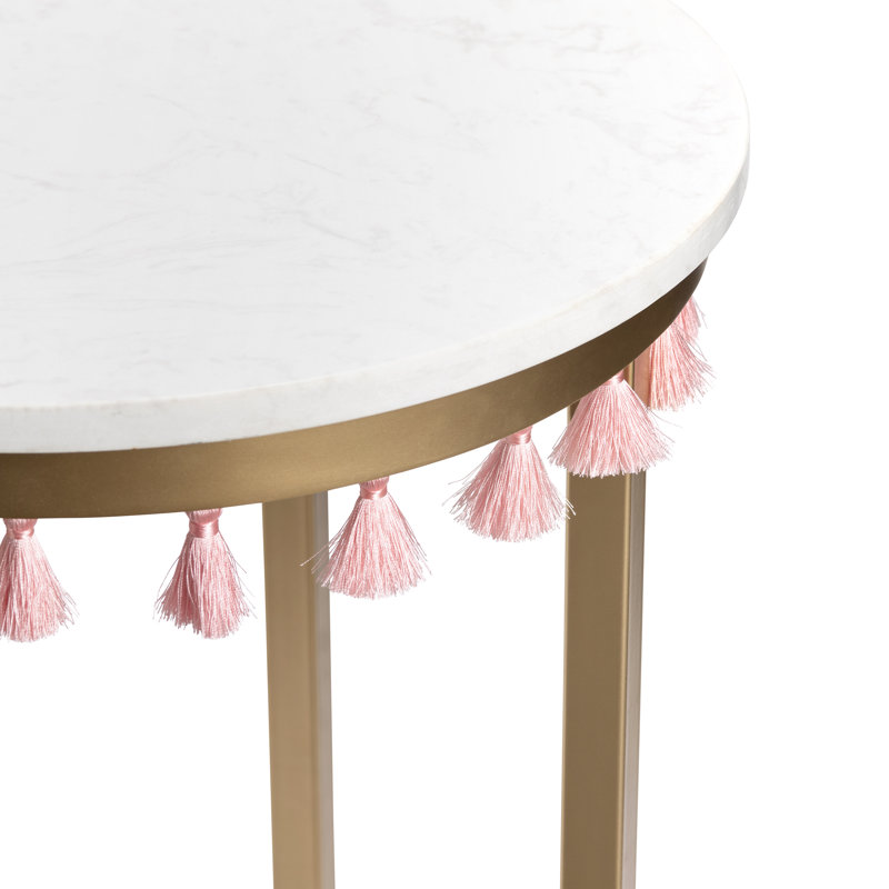 Marble Top End Table, Pink