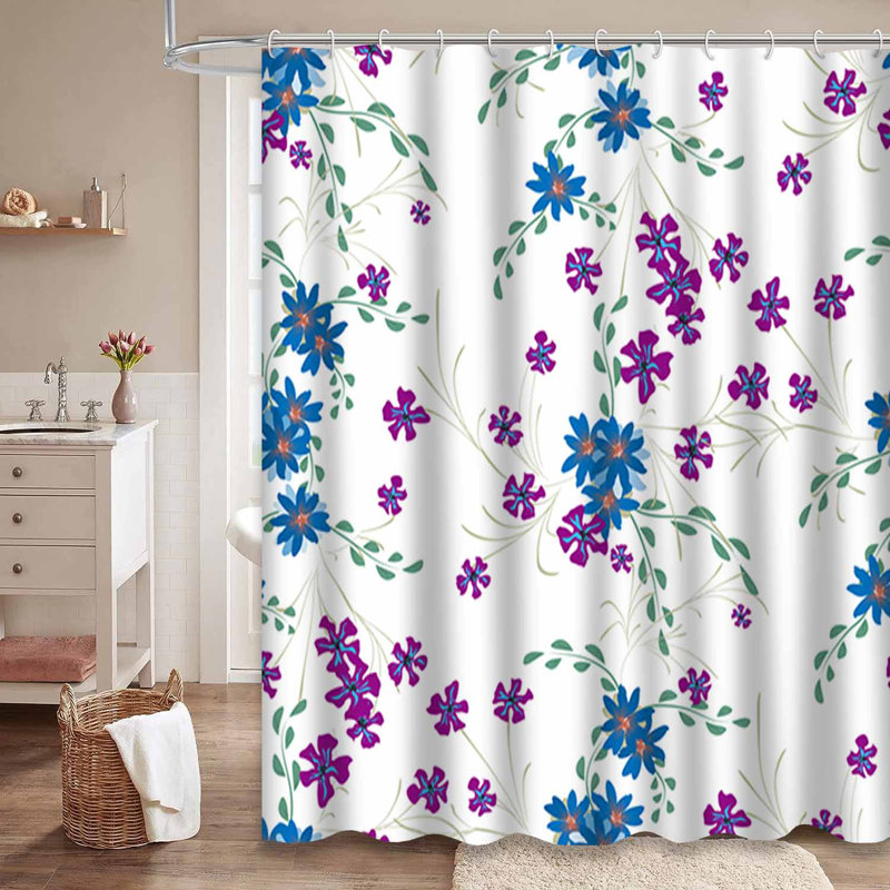 Rideau de douche imperméable mignonne Pansy, L 72 po x l 78 po