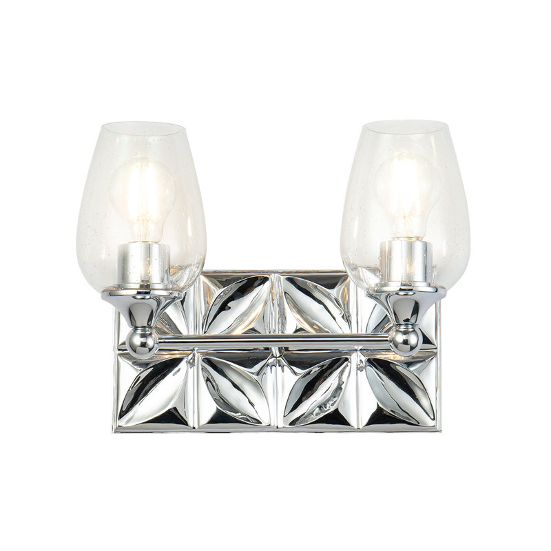 Meuble-lavabo moderne 2 lumières Stier, Chrome, Clair
