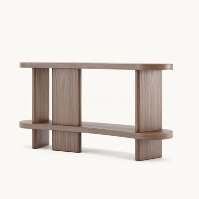 Mid-Century Modern Solid Wood Console  Table