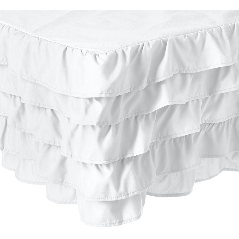 Booker Ruffled Wrap Around Bed Skirt, White, Queen