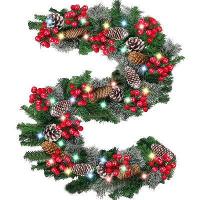 108'' in. Lighted Faux Pine Garland