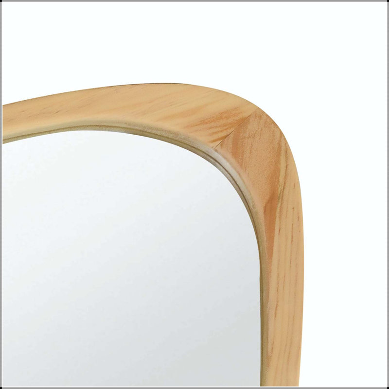 Miroir irrégulier en bois massif de couleur chêne (20 x 30)