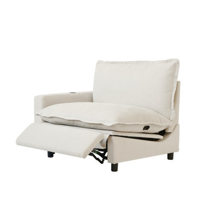 Chaise rembourrée en tissu de lin à un bras