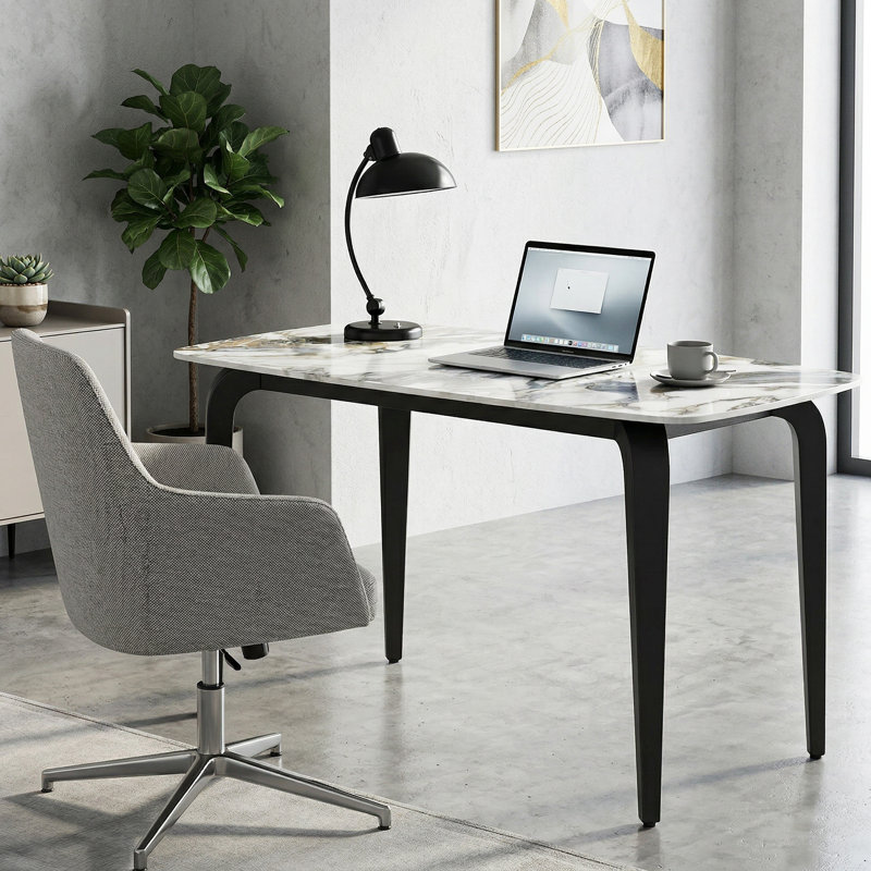 HOMCOM Dining Table for 4, Kitchen Table with Sintered Stone Tabletop, White