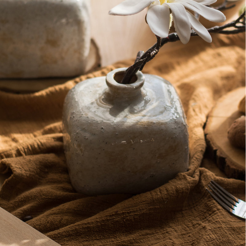 Cathy Handmade Ceramic Table Vase, 5" H x 6" W x 6" D