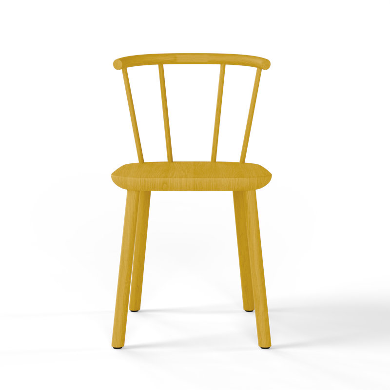 Studio Solid Wood Dining Chair, Yellow