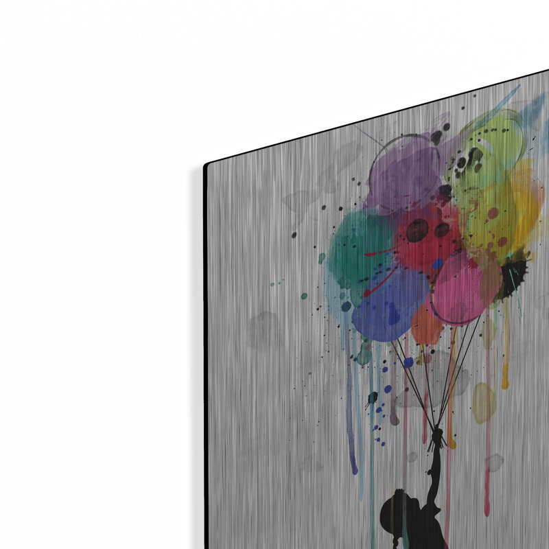 Art mural en métal Winston Porter «Drips Balloon» par Mark Ashkenazi, H 24 po x l 16 po