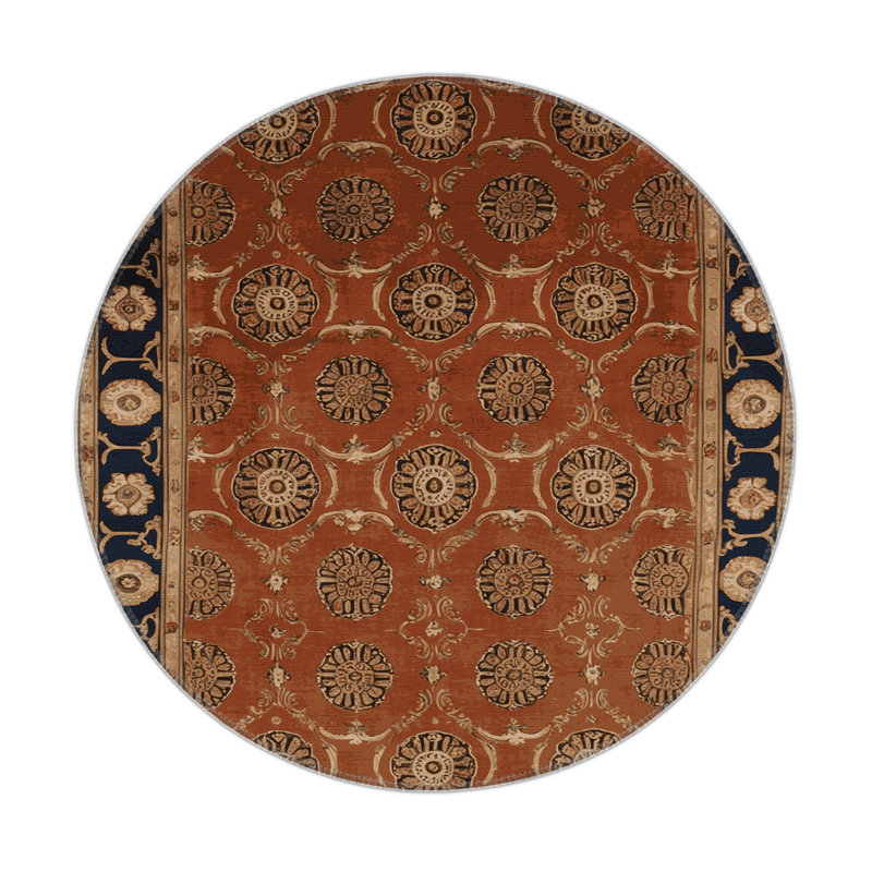 Tapis d'intérieur et d'extérieur brun français, Rond 5 pi