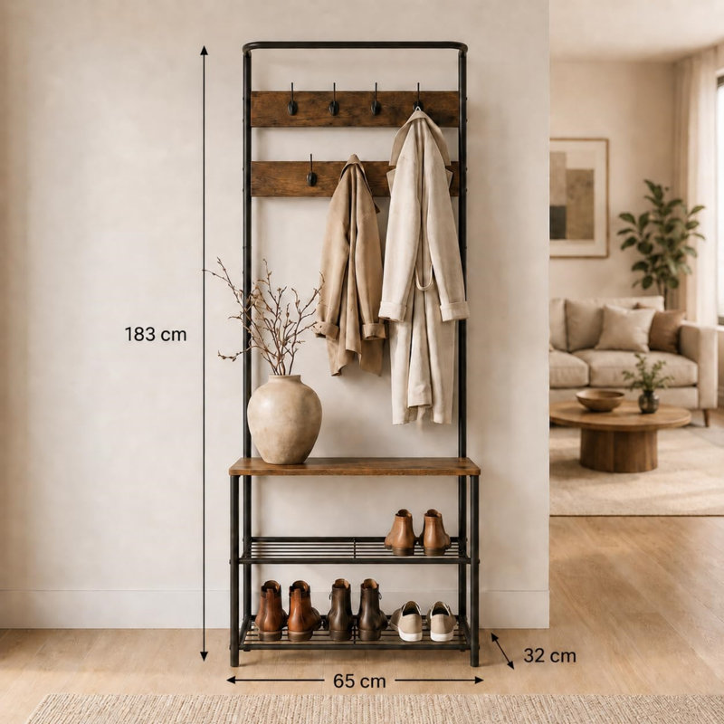 65 cm W Hall Tree