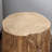 Tree Stump Stool, Decorative Side Table with Round Tabletop, Concrete End Table with Wood Grain Finish, for Indoors and Outdoors-43170869