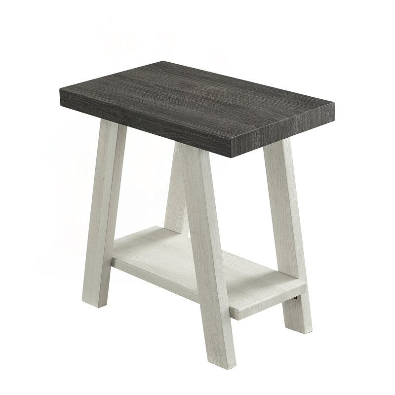 Table d'appoint à deux tons avec pieds évasés, Brown / Beige, Brown, Beige