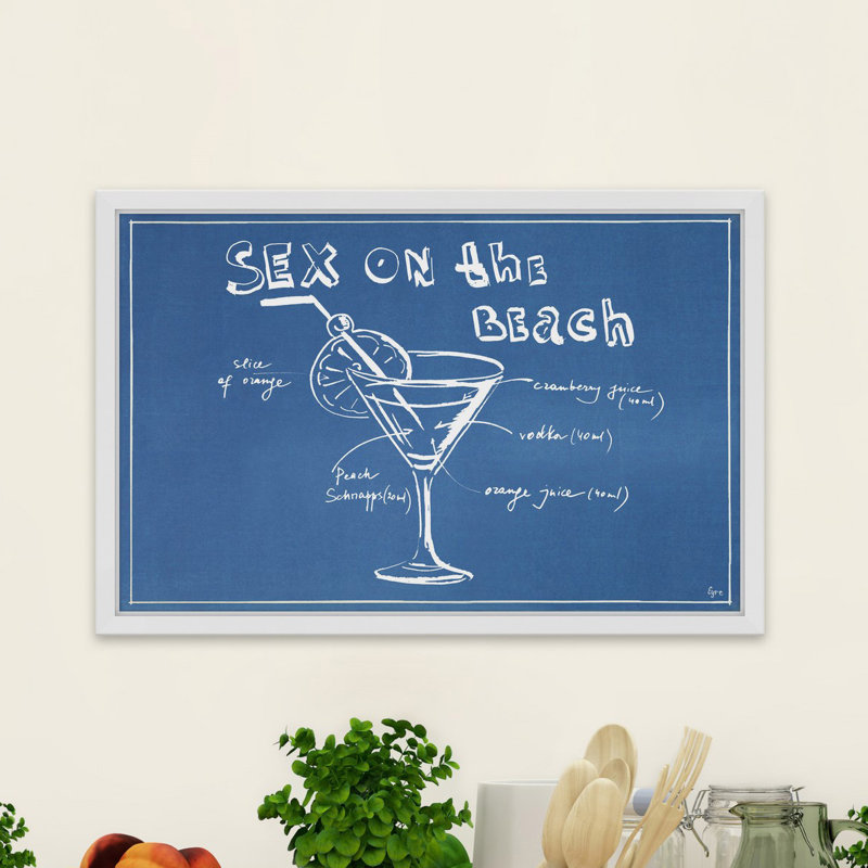 « drink breveté », impression encadrée, H 30 po x l 45 po x P 1,5 po