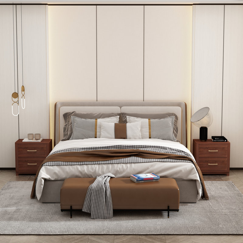 Nater 50 cm W Bedside Table, Brown