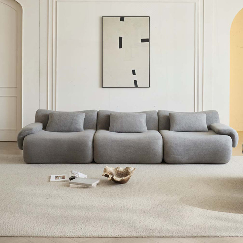 Modular Sectional Sofa, Compressed Sectional Sofa, 26.77" H x 114.17" W x 39.37" D, Light Grey, 3