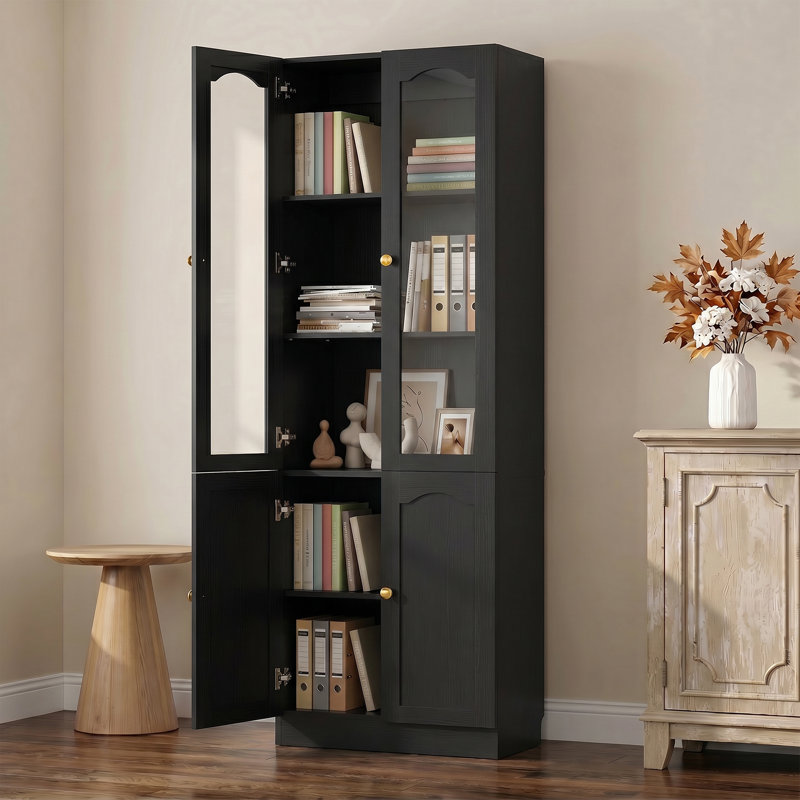 Garde-robe avec porte en verre, Black