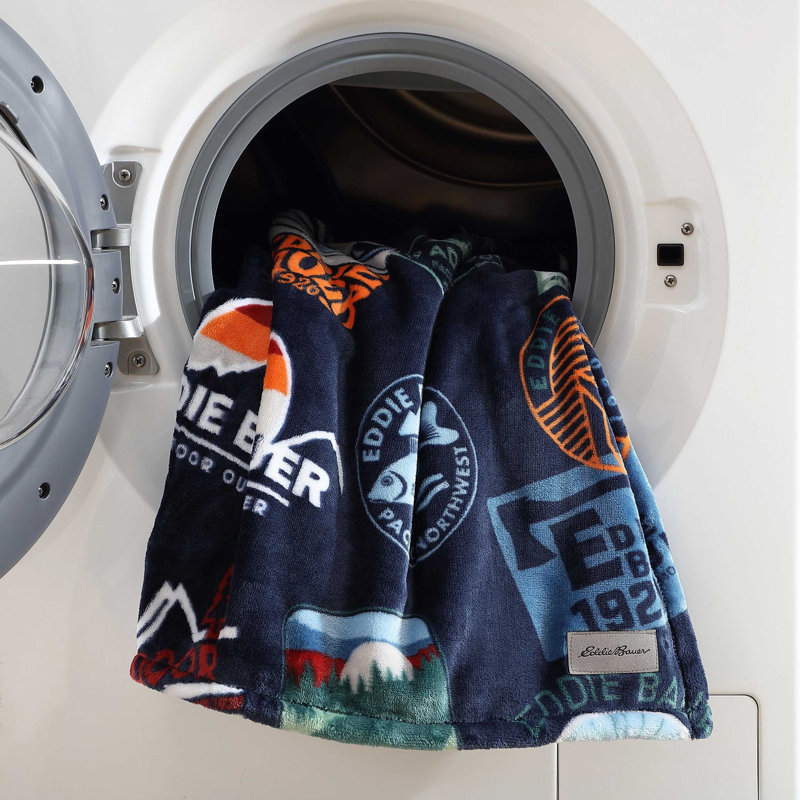 Full Blue Fleece Reversible Lightweight Blanket
