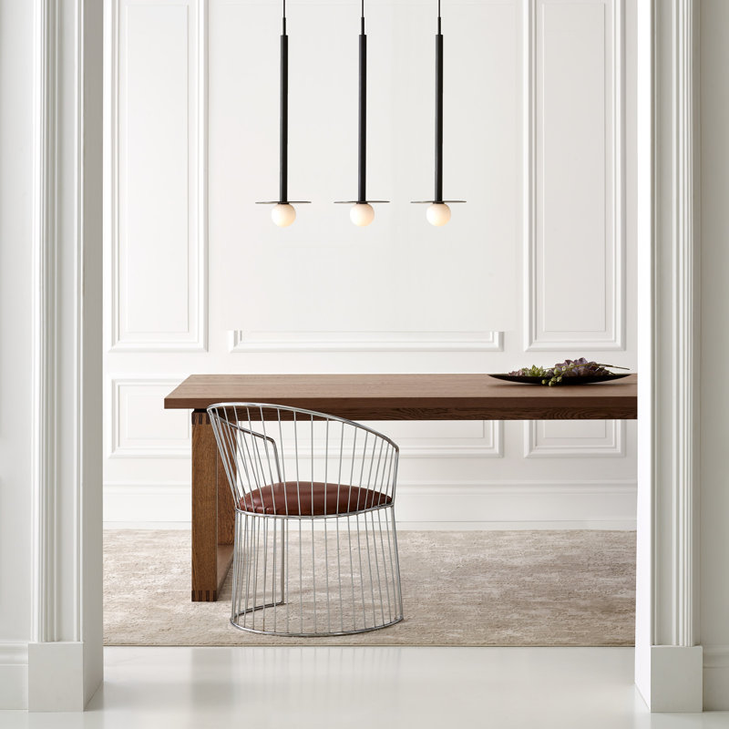Allegra 1-Light Metal Pendant, Midnight Black, 30" H x 8" W x 8" D