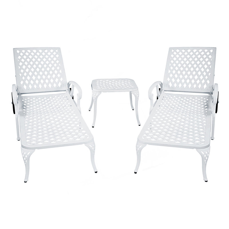Chaise longue en fonte d'aluminium 1Pcs, Blanc
