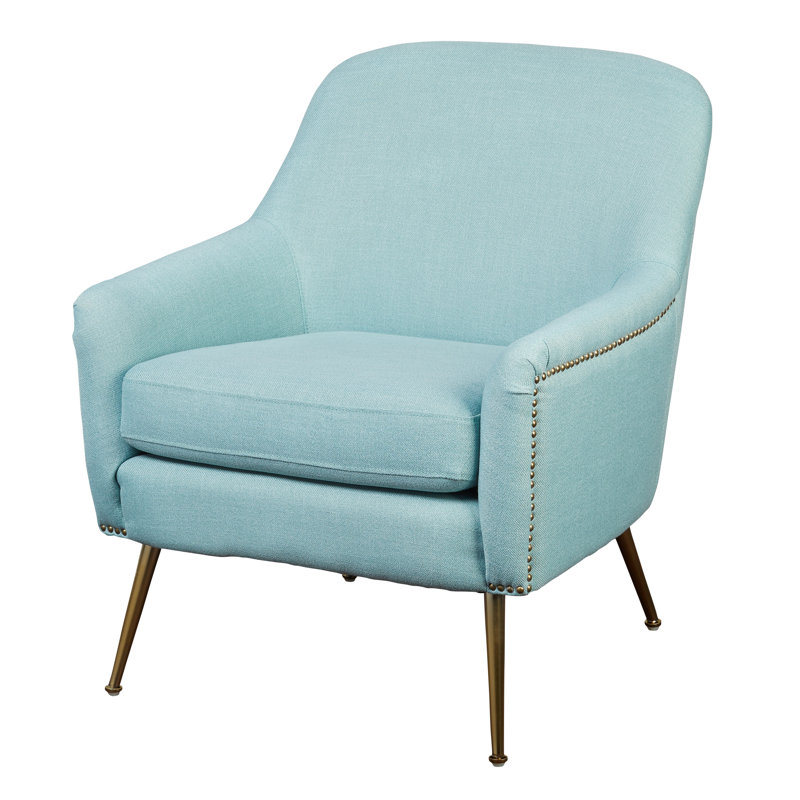 Beauford Upholstered Armchair, Blue Polyester Blend