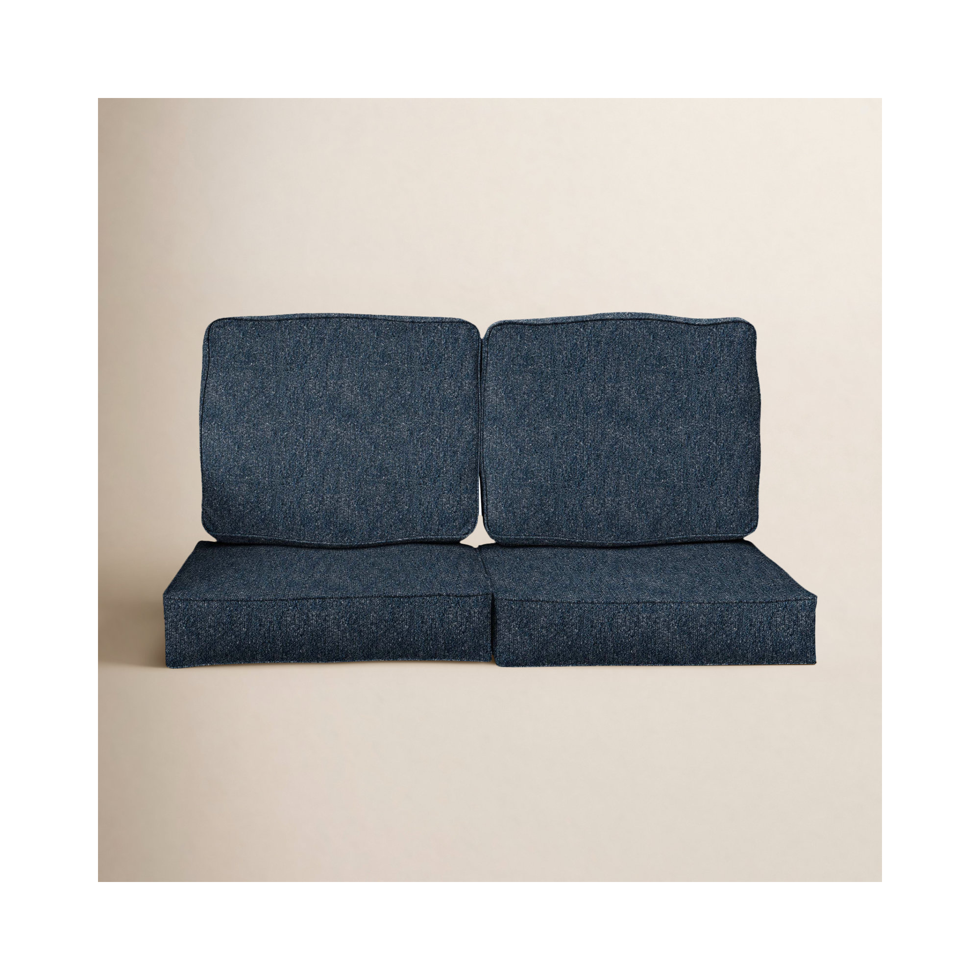 Sunbrella Boucle Outdoor 5'' Loveseat Cushion, Improve Indigo Sunbrella®