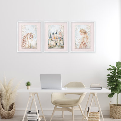 Ensemble de giclée encadrée 3 pièces Fantasy Enchanted Dreams, design par Christine Simpson Art