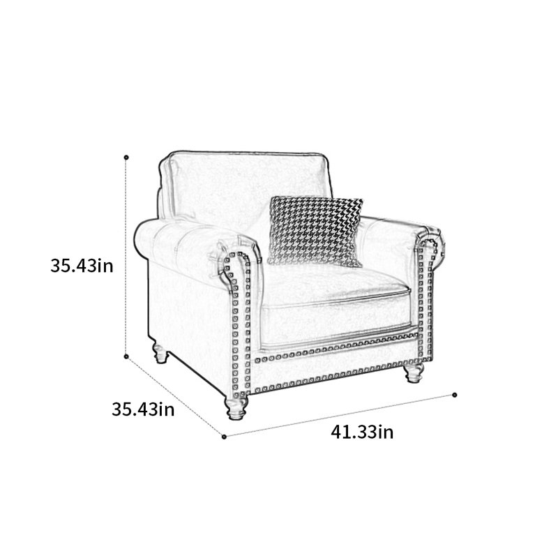 American retro simple straight row sofa