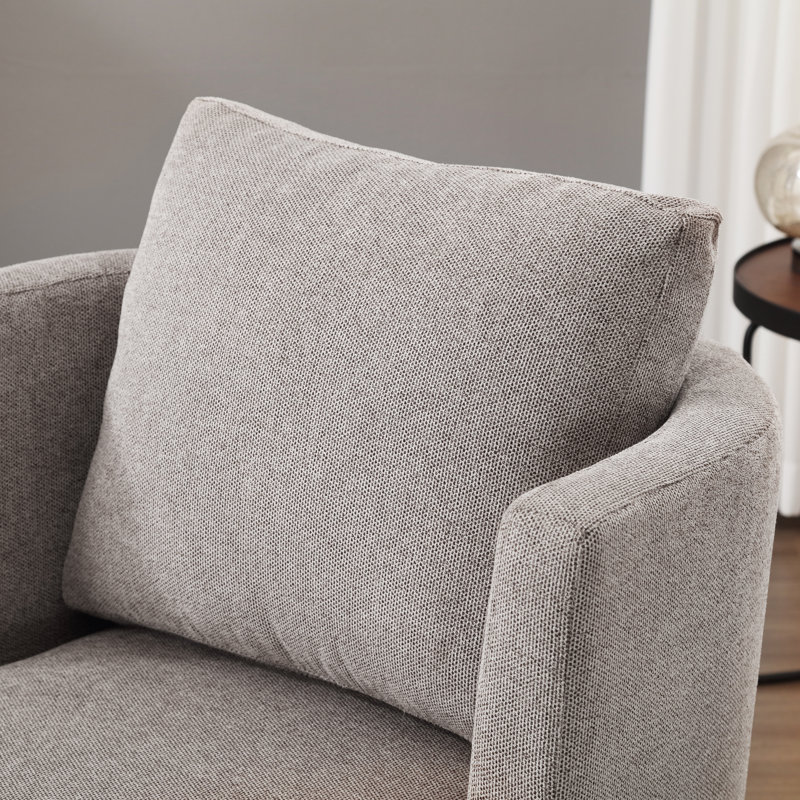 Fauteuil Kearah, Taupe, Noyer
