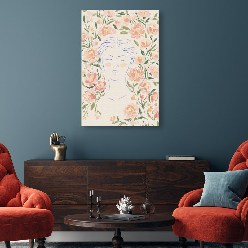 Artemis And Flowers Print by Oliver Gal, 15"H x 10"W, Gallery Wrapped