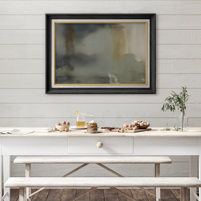 «Moody Abstract Misty Tones Art», reproduction d'art encadrée sur papier