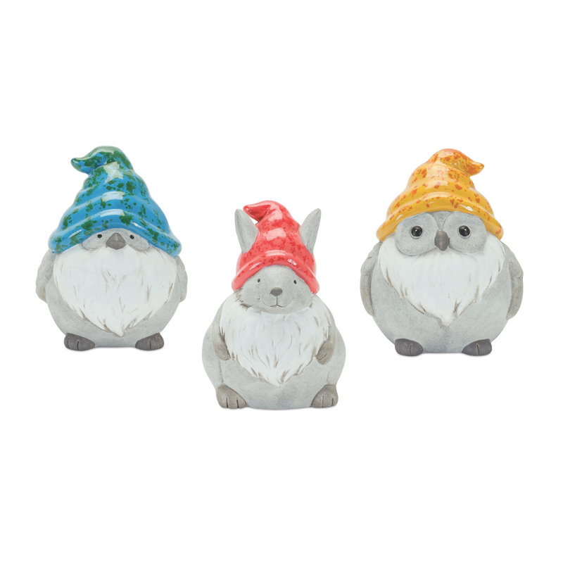Ensemble de gnomes d'animaux en terre cuite 6 pièces Trinx Dnasia
