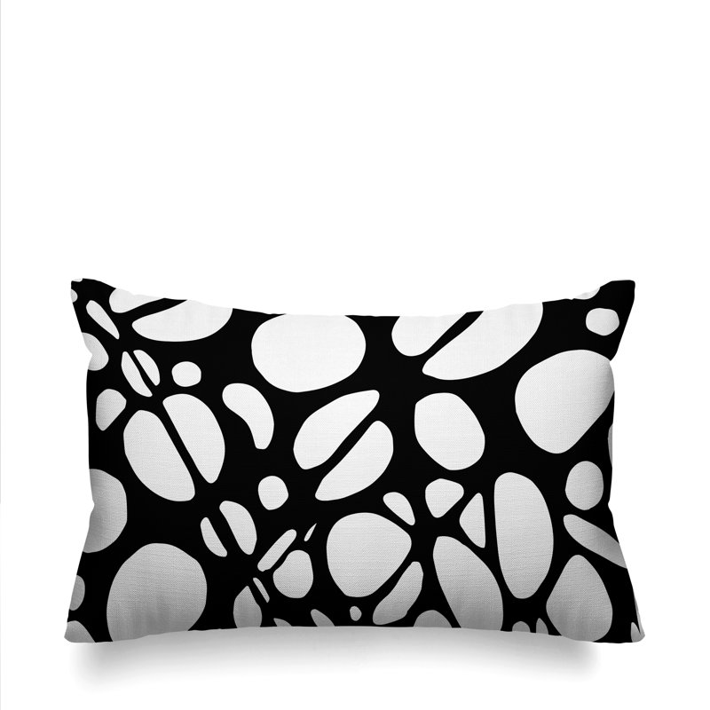 Housse de coussin rectangulaire pour l'extérieur Tribal, Noir