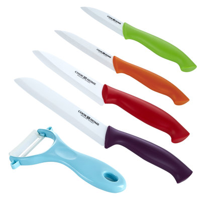 Ensemble de éplucheur et de couteau en céramique 9 pièces cook n home