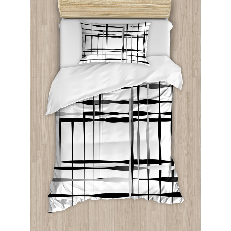 Modern & Contemporary Polyester Geometric Shapes Duvet Cover, Twin Duvet Cover + 1 Pillow Sham