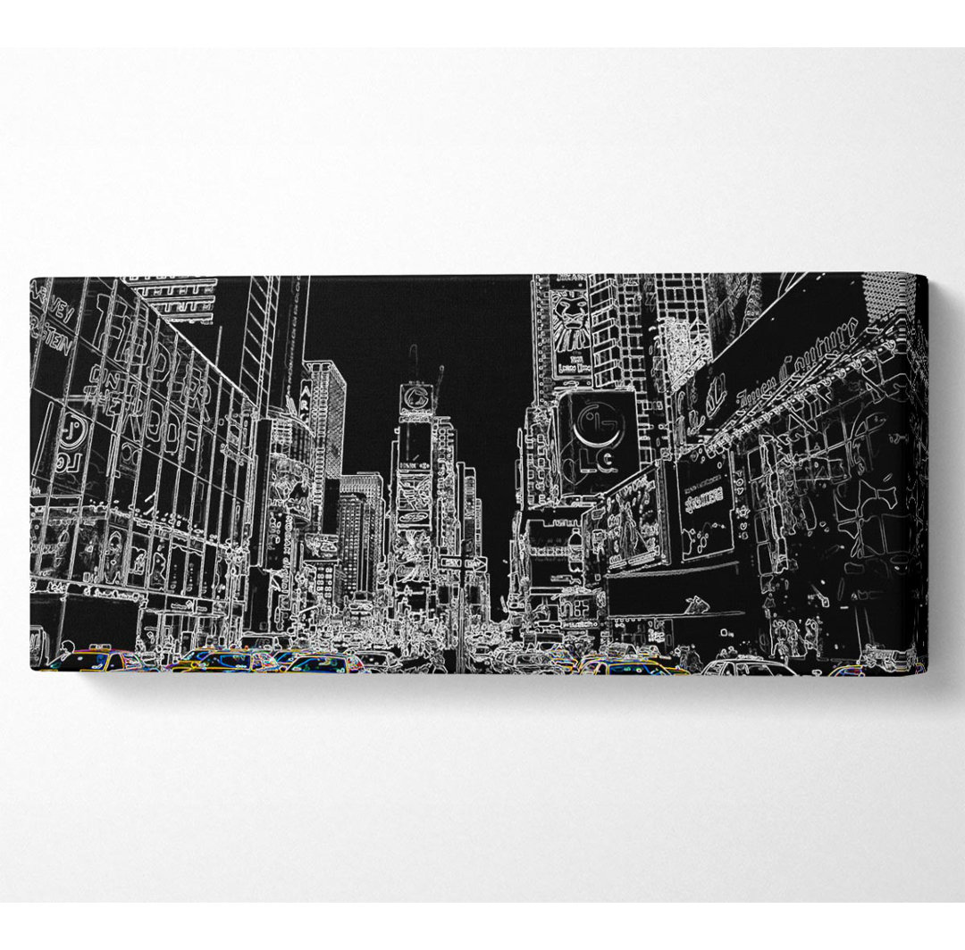 New Yorker Straßentaxi Psychedelisch - Leinwanddrucke auf Wrapped Canvas