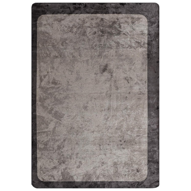 Tapis moderne à bordure asymétrique, Rectangle 6 pi 7 po x 9 pi 10 po