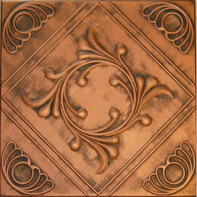Carreau de plafond en polystyrène lisse à motif de losanges L 19,63 po x l 19,63 po Diamond Wreath