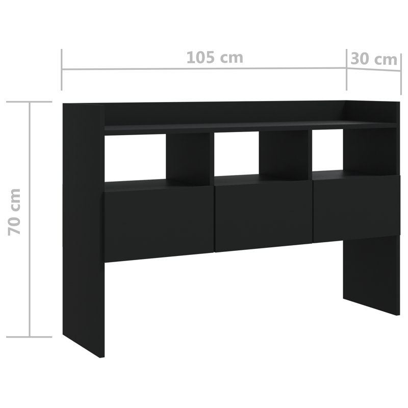 Ayaniah Sideboard 105x30x70 cm Engineered Wood, Black