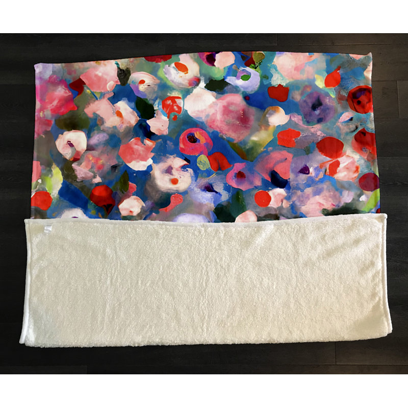 Jeté Richview, L 51 po x L 60 po, Floral / abstrait, Rose / Bleu