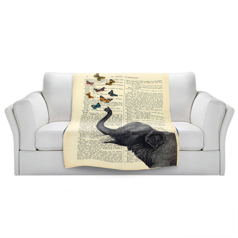  Couverture éléphant, 51 po x 60 po