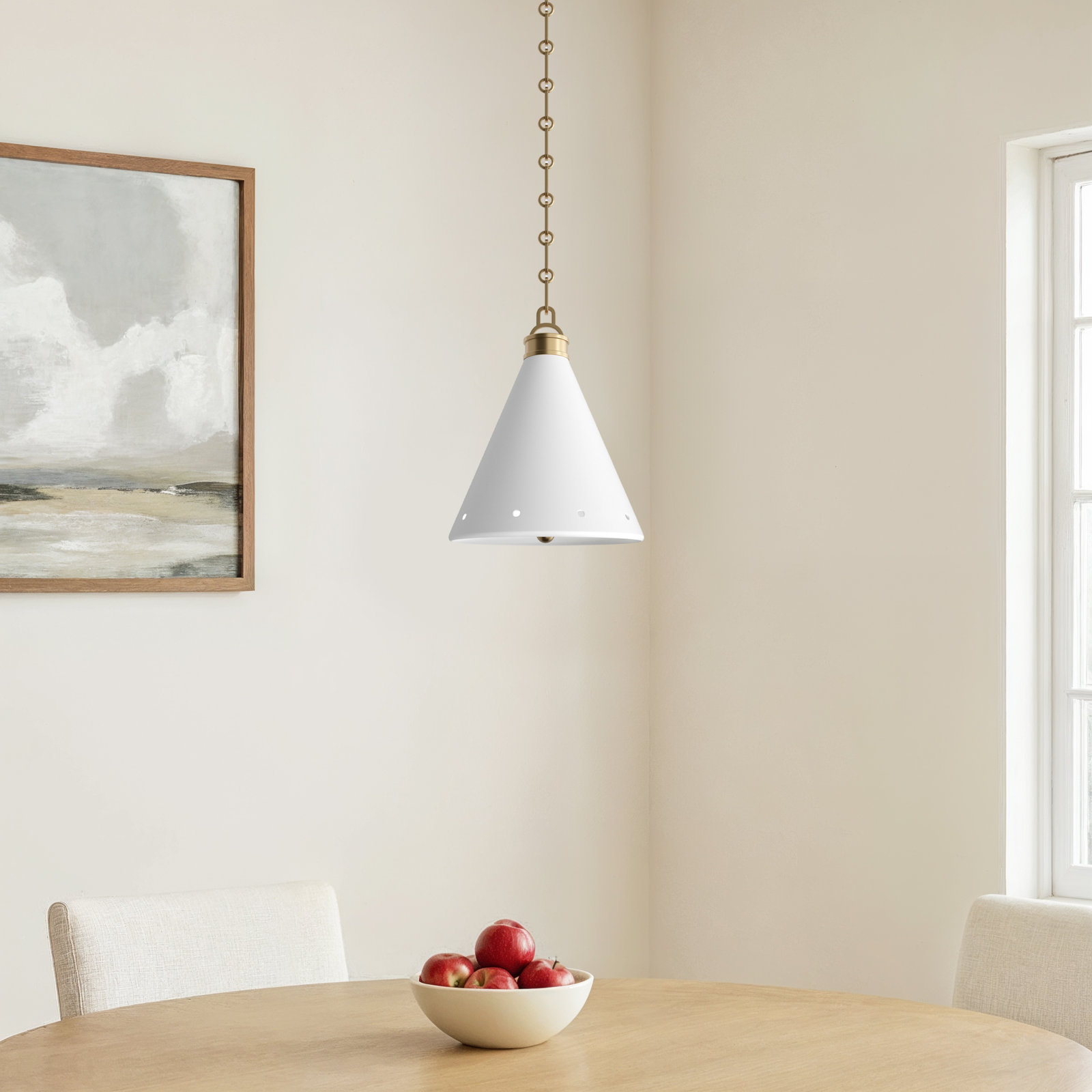 Mark D. Sikes Plaster Single Pendant, 13" H x 10" W x 10" D