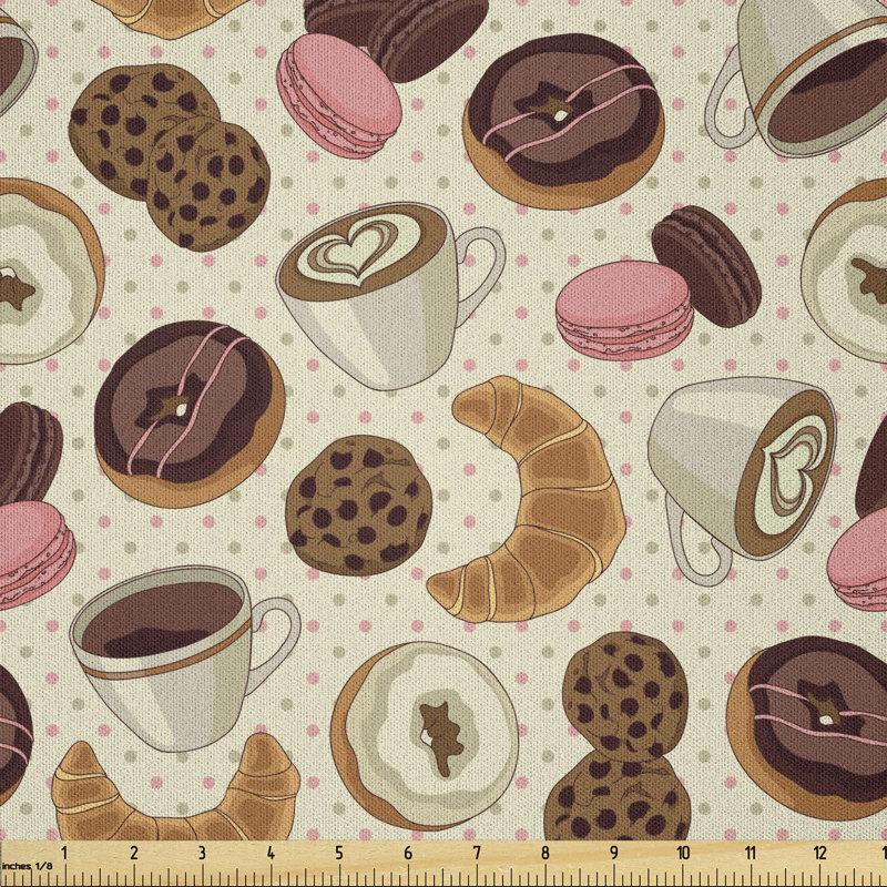 Dashell Patisserie Coated Donut Cookie Latte Croissant Multi-Purpose Fabric