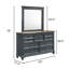 Commode 7 tiroirs avec miroir Semaj-2002210704