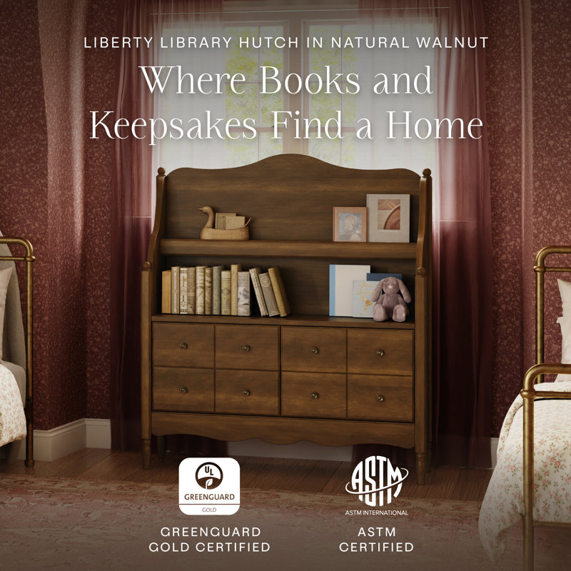 Liberty Library Hutch, Natural Walnut